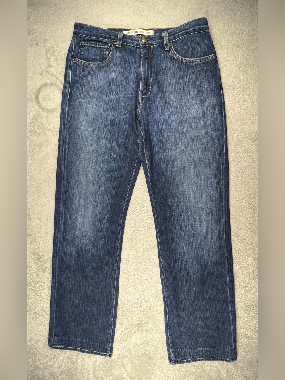Agave Denim The Fortyniner Jeans Mens 34x33 Loose Straight Fit Topanga Dark Wash